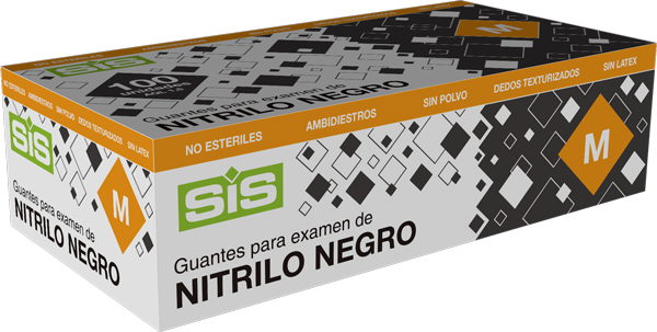 guantes de nitrilo negro SIS